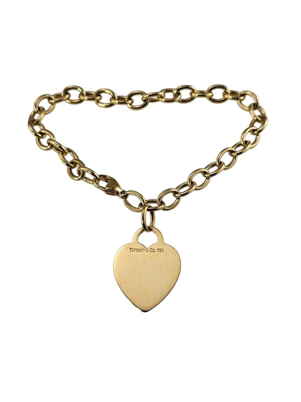 Tiffany & Co. 18K Yellow Gold Heart Tag Charm Bracelet #25895